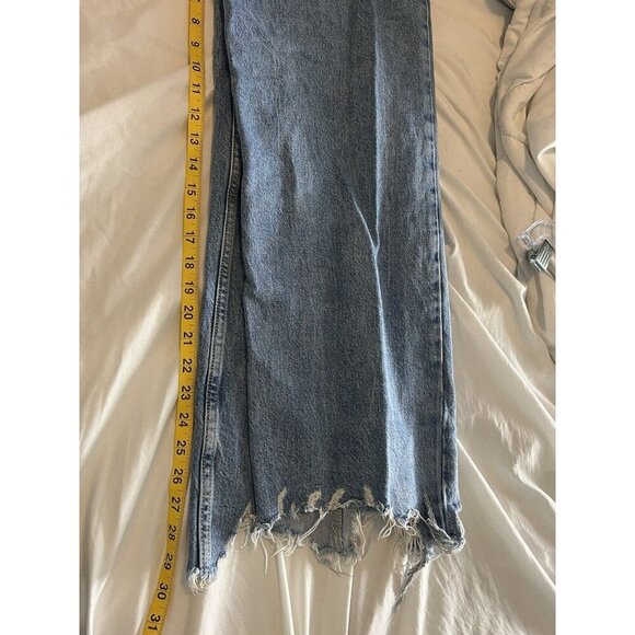 We The Free High Rise Straight Wide Leg Raw Hem Jeans Size 25 - Picture 12 of 12